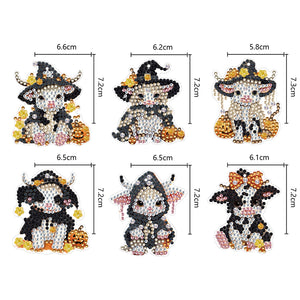 DIY Diamond Art Keychains Cartoon 6pcs (Halloween Calf)