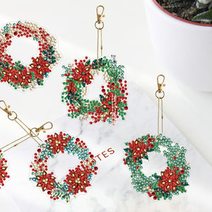 DIY Diamond Art Keychains Cartoon 6pcs (Saffron Wreath)