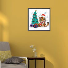 Load image into Gallery viewer, Christmas Tree And Little Tiger 30*30CM(Canvas) Full Round Drill Diamond Painting

