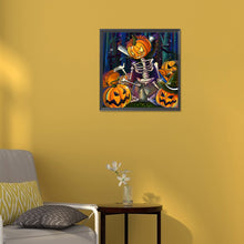 Load image into Gallery viewer, Halloween Jack-O-Lantern 30*30CM(Canvas) Full Round Drill Diamond Painting
