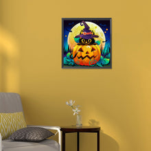 Load image into Gallery viewer, Halloween Jack-O-Lantern 30*30CM(Canvas) Full Round Drill Diamond Painting
