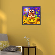 Load image into Gallery viewer, Halloween Jack-O-Lantern 30*30CM(Canvas) Full Round Drill Diamond Painting
