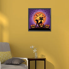 Load image into Gallery viewer, Halloween Jack-O-Lantern 30*30CM(Canvas) Full Round Drill Diamond Painting
