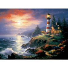 Load image into Gallery viewer, Seaside Lighthouse 40*30CM(Canvas) Full Round Drill Diamond Painting
