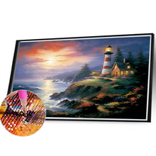 Load image into Gallery viewer, Seaside Lighthouse 40*30CM(Canvas) Full Round Drill Diamond Painting
