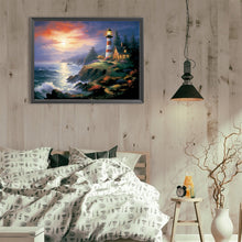 Load image into Gallery viewer, Seaside Lighthouse 40*30CM(Canvas) Full Round Drill Diamond Painting
