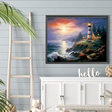 Load image into Gallery viewer, Seaside Lighthouse 40*30CM(Canvas) Full Round Drill Diamond Painting
