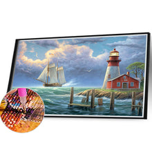 Load image into Gallery viewer, Seaside Lighthouse 40*30CM(Canvas) Full Round Drill Diamond Painting
