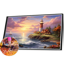 Load image into Gallery viewer, Seaside Lighthouse 40*30CM(Canvas) Full Round Drill Diamond Painting
