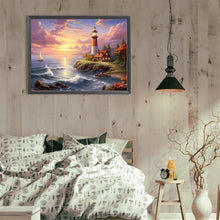 Load image into Gallery viewer, Seaside Lighthouse 40*30CM(Canvas) Full Round Drill Diamond Painting
