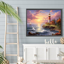 Load image into Gallery viewer, Seaside Lighthouse 40*30CM(Canvas) Full Round Drill Diamond Painting
