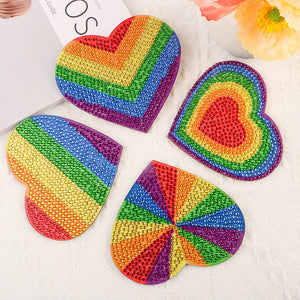 DIY Diamond Dot Art Coasters Mandara 6pcs (Proud Rainbow Logo)