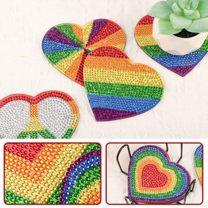 DIY Diamond Dot Art Coasters Mandara 6pcs (Proud Rainbow Logo)