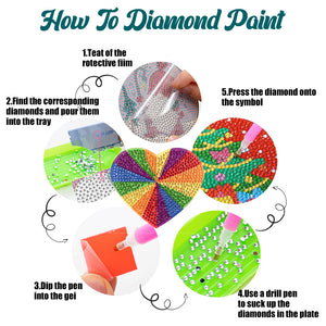 DIY Diamond Dot Art Coasters Mandara 6pcs (Proud Rainbow Logo)