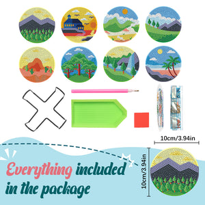 DIY Diamond Art Crafts Scenenry 8pcs Diamond Paintings Kits (Vistas)