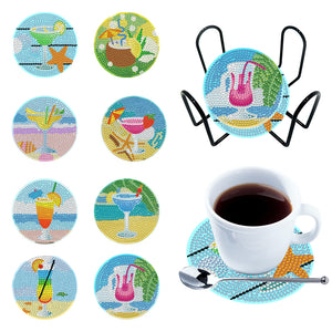 DIY Diamond Art Crafts Scenenry 8pcs Diamond Paintings Kits (Beach Vacation)