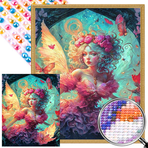Butterfly Girl 40*50CM(Picture) Full Round Drill Diamond Painting