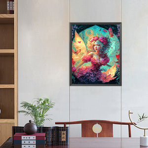 Butterfly Girl 40*50CM(Picture) Full Round Drill Diamond Painting