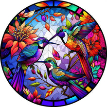 Load image into Gallery viewer, Round Plate Glass Painting - Hummingbird 30*30CM(Canvas) Full Round Drill Diamond Painting
