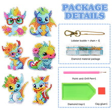 Load image into Gallery viewer, DIY Diamond Art Keychains Diamond Mosaic Kit 6pcs Gem Keychains Lady Bag Pendant
