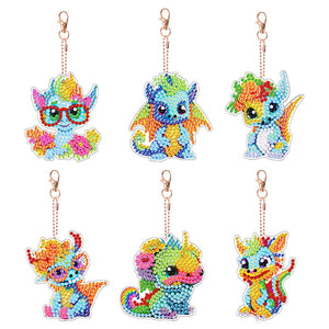 DIY Diamond Art Keychains Diamond Mosaic Kit 6pcs Gem Keychains Lady Bag Pendant