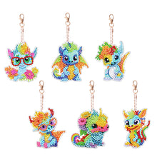 Load image into Gallery viewer, DIY Diamond Art Keychains Diamond Mosaic Kit 6pcs Gem Keychains Lady Bag Pendant
