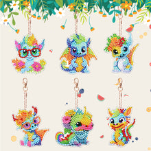 Load image into Gallery viewer, DIY Diamond Art Keychains Diamond Mosaic Kit 6pcs Gem Keychains Lady Bag Pendant
