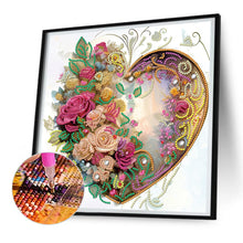 Load image into Gallery viewer, Love Flower Frame 30*30CM(Canvas) Partial Special Shaped Drill Diamond Painting
