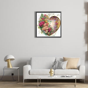 Love Flower Frame 30*30CM(Canvas) Partial Special Shaped Drill Diamond Painting