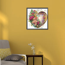 Load image into Gallery viewer, Love Flower Frame 30*30CM(Canvas) Partial Special Shaped Drill Diamond Painting
