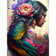 Load image into Gallery viewer, Girl With Peacock Hair 40*50CM(Canvas) Full Round Drill Diamond Painting
