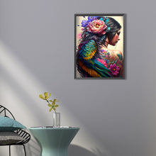 Load image into Gallery viewer, Girl With Peacock Hair 40*50CM(Canvas) Full Round Drill Diamond Painting
