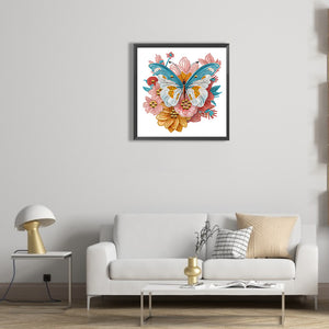 Garden Butterfly 30*30CM(Canvas) Partial Special Shaped Drill Diamond Painting