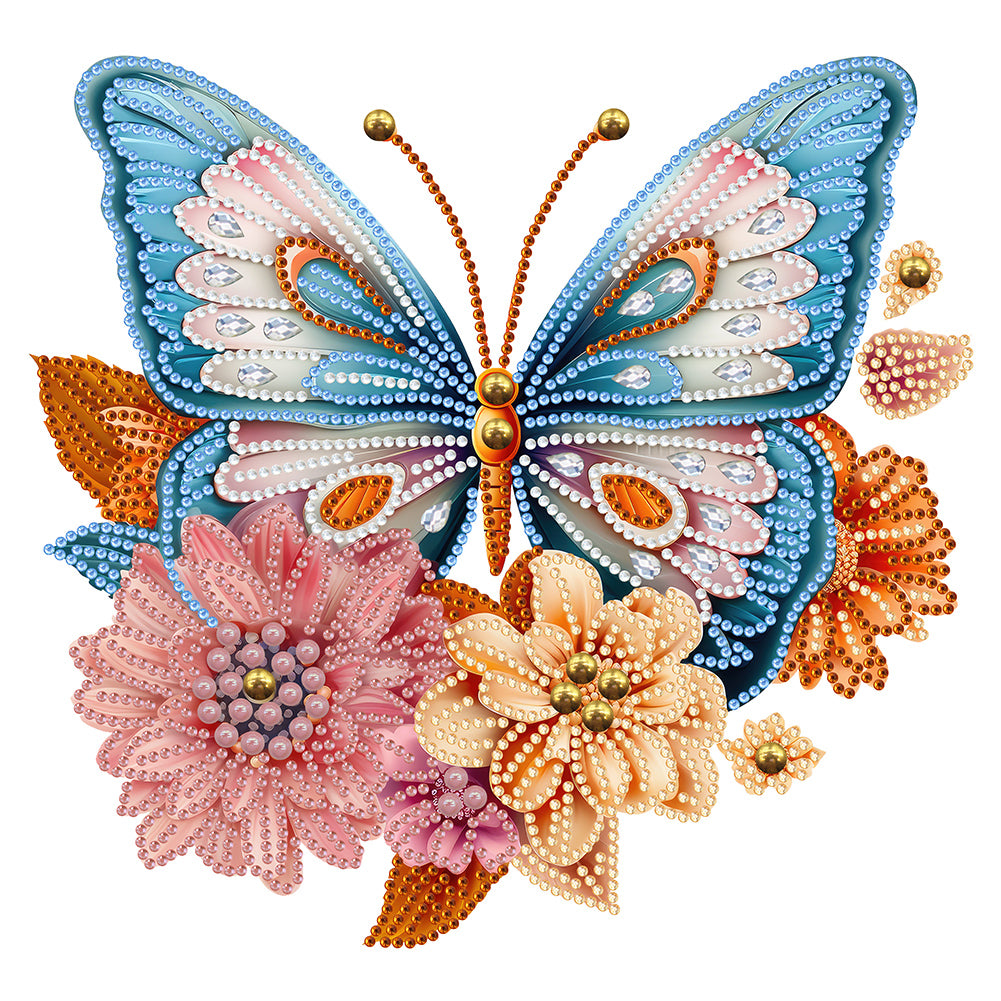 Garden Butterfly 30*30CM(Canvas) Partial Special Shaped Drill Diamond Painting