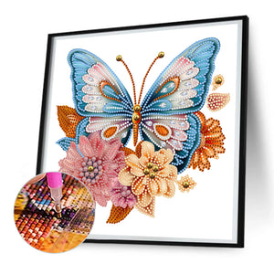 Garden Butterfly 30*30CM(Canvas) Partial Special Shaped Drill Diamond Painting