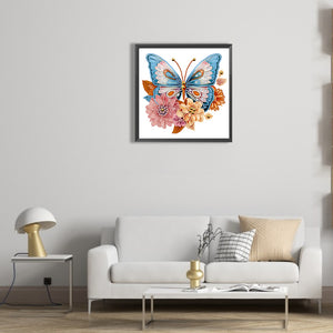 Garden Butterfly 30*30CM(Canvas) Partial Special Shaped Drill Diamond Painting