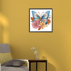 Garden Butterfly 30*30CM(Canvas) Partial Special Shaped Drill Diamond Painting