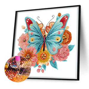 Garden Butterfly 30*30CM(Canvas) Partial Special Shaped Drill Diamond Painting