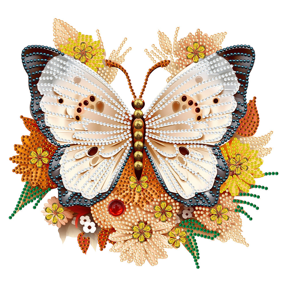 Garden Butterfly 30*30CM(Canvas) Partial Special Shaped Drill Diamond Painting