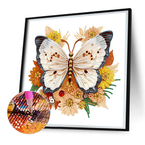 Garden Butterfly 30*30CM(Canvas) Partial Special Shaped Drill Diamond Painting