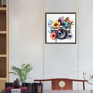 Camera Butterfly 30*30CM(Canvas) Full Round Drill Diamond Painting
