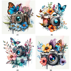 Camera Butterfly 30*30CM(Canvas) Full Round Drill Diamond Painting