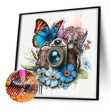 Load image into Gallery viewer, Camera Butterfly 30*30CM(Canvas) Full Round Drill Diamond Painting
