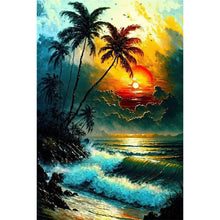 Load image into Gallery viewer, Coconut Beach 40*60CM(Canvas) Full Round Drill Diamond Painting
