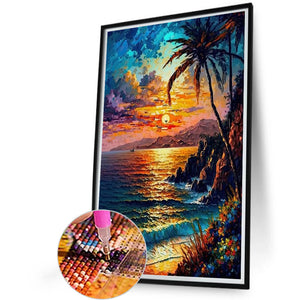 Coconut Beach 40*60CM(Canvas) Full Round Drill Diamond Painting