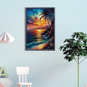 Coconut Beach 40*60CM(Canvas) Full Round Drill Diamond Painting