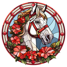 Load image into Gallery viewer, Christmas Saffron Horse Glass Painting 30*30CM(Canvas) Full Round Drill Diamond Painting
