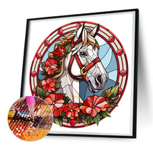 Load image into Gallery viewer, Christmas Saffron Horse Glass Painting 30*30CM(Canvas) Full Round Drill Diamond Painting
