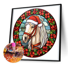 Load image into Gallery viewer, Christmas Saffron Horse Glass Painting 30*30CM(Canvas) Full Round Drill Diamond Painting
