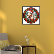 Load image into Gallery viewer, Christmas Saffron Horse Glass Painting 30*30CM(Canvas) Full Round Drill Diamond Painting
